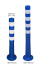 Technische Ansicht: Absperrpfosten -Elasto Blue-, mit retroreflektierenden Streifen, überfahrbar, v.l.: Art. 37873, 37874