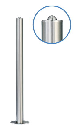 Absperrpfosten -Acero Halbhügel- (V2A) ø 61 mm aus Edelstahl