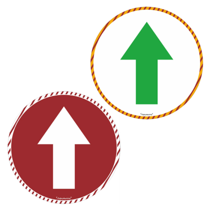 Antirutsch-Bodenmarkierung für Wartebereiche -Richtungspfeil-, weiß / grün oder rot / weiß