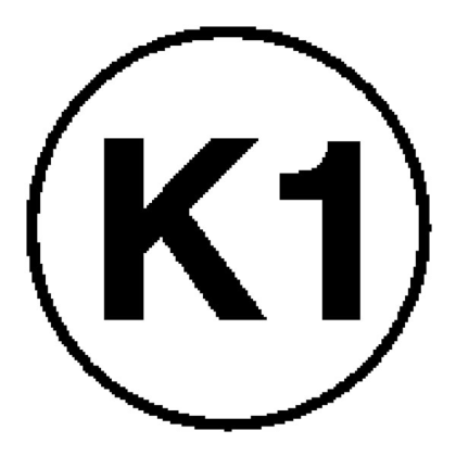 Elektrokennzeichnung / Betriebsmittelkennzeichnung, Kennzeichnung für ortsveränderliche Betriebsmittel, K1