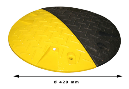 Geschwindigkeitshemmer -Bump- aus Recyclingmaterial, ø 420 mm, Höhe 50 mm, mit Reflektoren