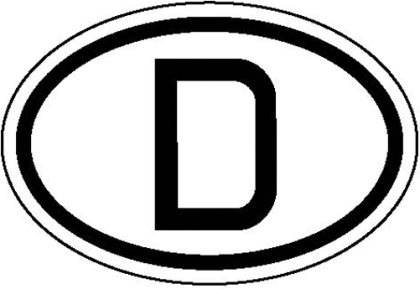 Hinweisschild für Kraftfahrzeuge, Internationales Kennzeichen für Deutschland