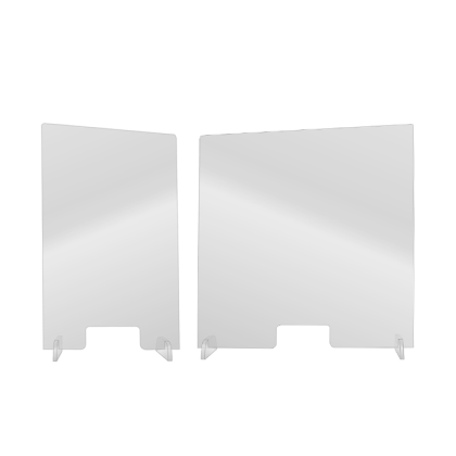 Hygiene-Trennwand -Clear- mit Durchreiche, aus Acrylglas, Höhe 1000 mm, Breite 600 o. 1000 mm