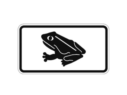 Natur- und Umweltschutzschild -Krötenwanderung- mit Frosch-Piktogramm