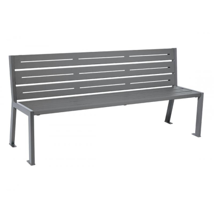 Sitzbank -Steel- aus Stahl, mit Rückenlehne, wahlweise mit oder ohne Armlehne