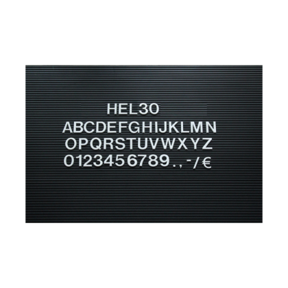 Steckbuchstaben -Hel- für Rillengummitafel, Höhe 30 mm, weiß, versch. Varianten