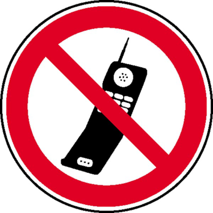Verbotsschild, Handy benutzen verboten