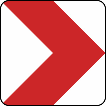Verkehrszeichen 625-20 / 625-21 / 625-22 / 625-23 StVO, Richtungstafel in Kurven, rechtsweisend