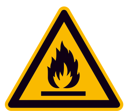 Warnschild, Warnung vor feuergefährlichen Stoffen