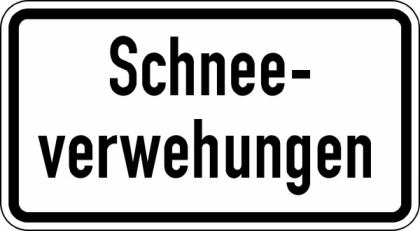 Winterschild / Verkehrszeichen 2012 StVO, Schneeverwehungen