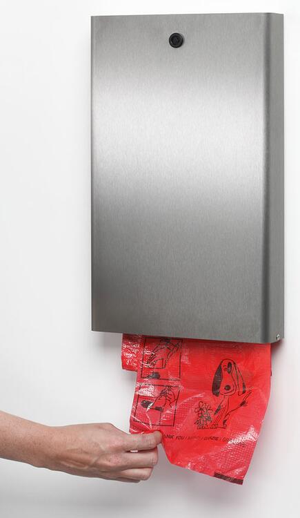 Tütenspender 'Cubo Ernesto' für Hundekotentsorgung, aus Edelstahl, zur Wand- oder Mastbefestigung