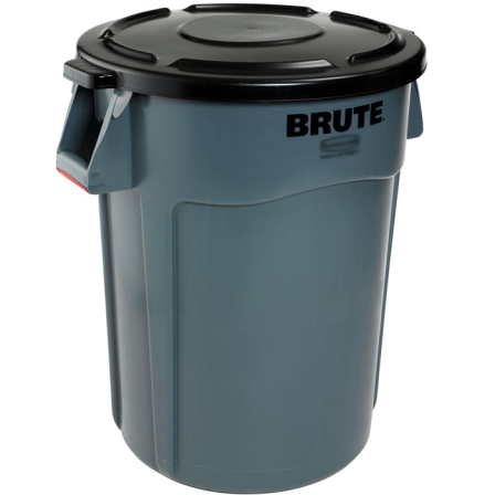 Abfallcontainer -BRUTE- Rubbermaid 166,5 Liter aus PE, wahlweise mit Deckel, mit Lüftungskanälen