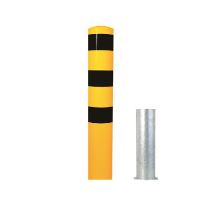 Stahlrohrpoller / Rammschutzpoller -Bollard- ø 193mm, herausnehmbar, wahlweise in gelb / schwarz