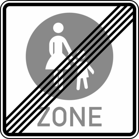 Verkehrszeichen 242.2 StVO, Ende einer Fußgängerzone