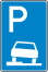 Verkehrszeichen 315-50 StVO, Parken auf Gehwegen halb in Fahrtr. links