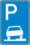 Verkehrszeichen 315-55 StVO, Parken auf Gehwegen halb in Fahrtr. rechts