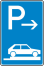 Verkehrszeichen 315-87 StVO, Parken auf Gehwegen ganz quer zur Fahrtr. rechts (Ende)