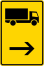 Verkehrszeichen 422-20 StVO, Wegweiser für KFZ m. einer zul. Gesamtmasse über 3,5 t (hier re.)
