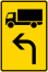 Verkehrszeichen 442-10 StVO, Vorwegweiser für KFZ mit zul. Gesamtmasse über 3,5 t, (linksw.)