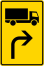 Verkehrszeichen 442-20 StVO, Vorwegweiser für KFZ mit einer zul. Gesamtmasse über 3,5 t, rechtsweisend