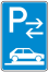 Verkehrszeichen 315-88 StVO, Parken auf Gehwegen ganz quer zur Fahrtr. rechts (Mitte)