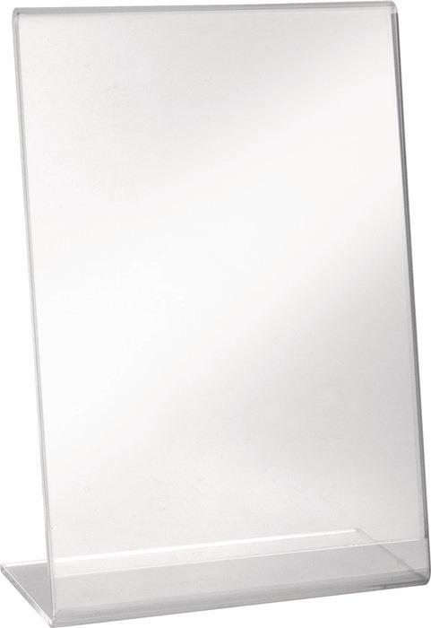 Tischaufsteller DIN A4 hoch, freistehend, glasklares Acryl, 2er Set, HELIT