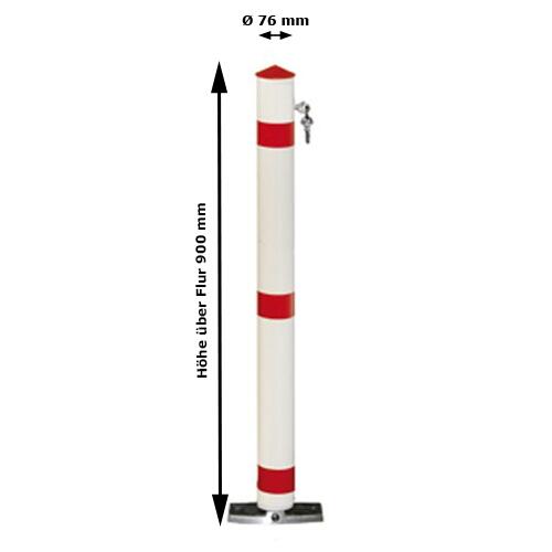 Parkplatzsperre 'Acero' selbstaufrichtend Ø 76 mm aus Aluminium