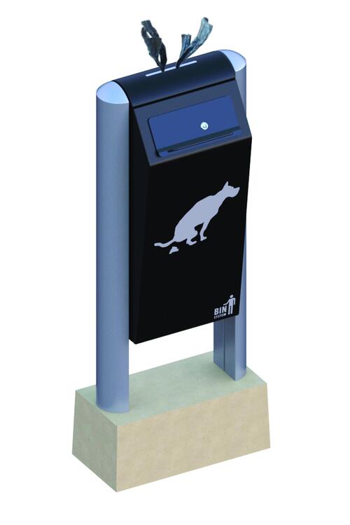 Hundetoilette 'BINsystem' mit Abfallbehälter aus Stahl, Volumen 60 Liter