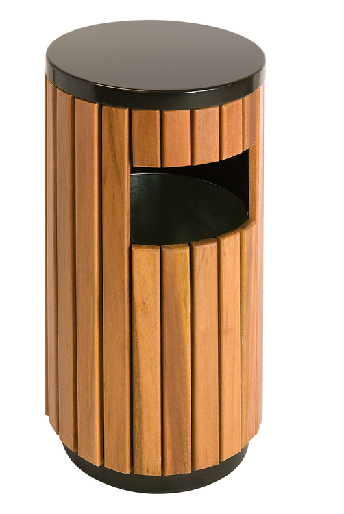 Abfallbehälter -P-Bins 71- EKO, 33 Liter, Stahl mit Kunststoffverkleidung (Holzoptik), feuerfest