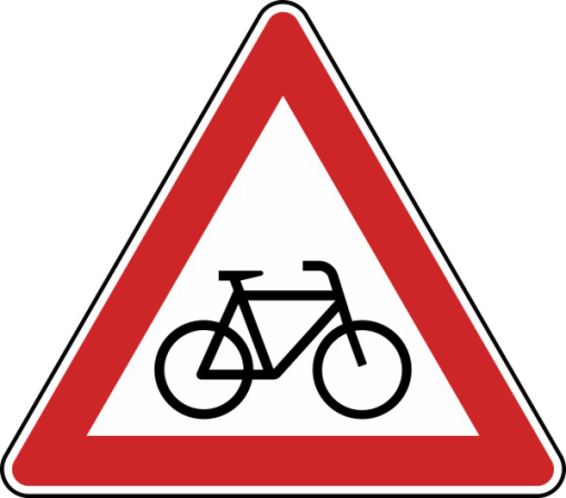 Verkehrszeichen 138-20 StVO, Radverkehr, Aufstellung links
