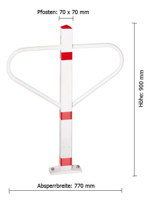 Durchgangssperre aus Stahl 70 x 70 mm