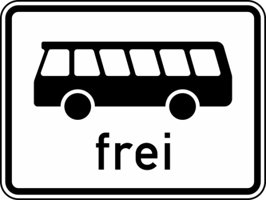 Verkehrszeichen 1024-14 StVO, Kraftomnibusse frei