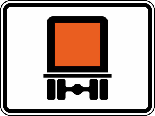 Verkehrszeichen 1052-30 StVO, Streckenverbot für den Transport gefährlichen Gütern