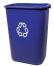 Modellbeispiel: Papierkorb -Square- Rubbermaid, 39 Liter, in blau, mit Recyclingsymbol (Art.