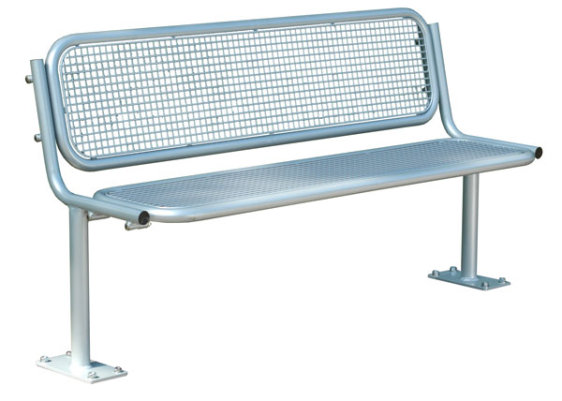 Sitzbank -Ercole- mit Rückenlehne, Stahl, Sitz- und Rückenfläche aus Drahtgitter, zum Aufdübeln