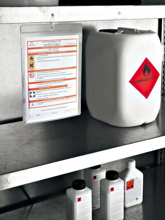 Anwendungsbeispiel mit Vordruck für Betriebsanweisungen (siehe Zubehör):