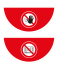 Boden-Sicherheitskennzeichen -Verbotsschild- aus PVC, selbstklebend, Rutschkl. R10, Halbkreis