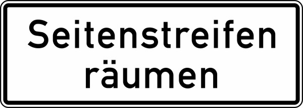 Verkehrszeichen 1013-51 StVO, Seitenstreifen räumen