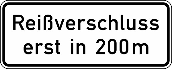 Verkehrszeichen 1005-30 StVO, Reißverschluss erst in ... m