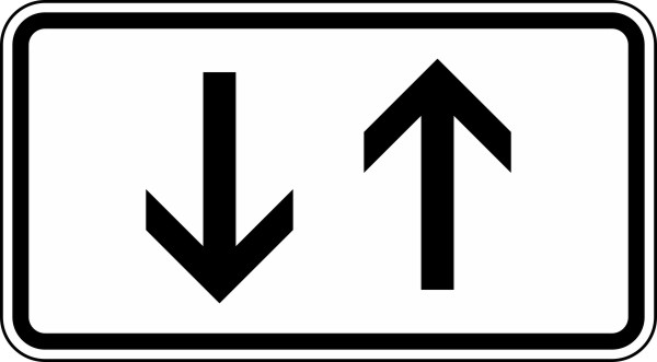 Verkehrszeichen 1000-31 StVO, Verkehr in beide Richtungen, zwei gegengerichtete Pfeile