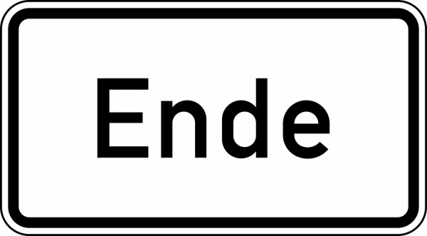 Verkehrszeichen 1012-31 StVO, Ende