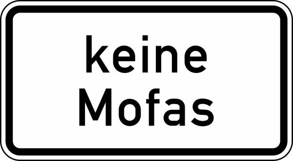 Verkehrszeichen 1012-33 StVO, Keine Mofas