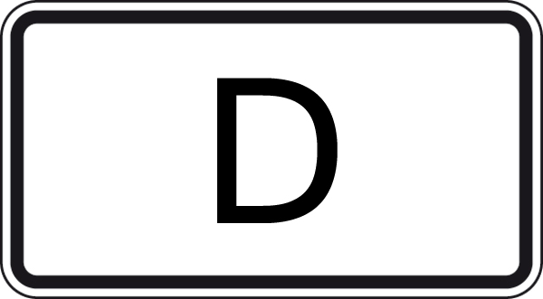 Verkehrszeichen 1014-52 StVO, Tunnelkategorie ′D ′ gemäß ADR-Übereinkommen