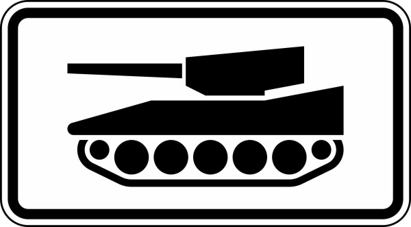 Verkehrszeichen 1049-12 StVO, Nur militärische Kettenfahrzeuge