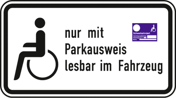 Verkehrszeichen 2411 StVO, Schwerbehinderte nur
