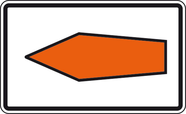 Verkehrszeichen 467.1-10 StVO, Umlenkungspfeil (Streckenempfehlung), linksweisend