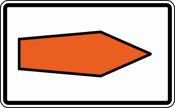 Verkehrszeichen 467.1-20 StVO, Umlenkungspfeil (Streckenempfehlung), rechtsweisend