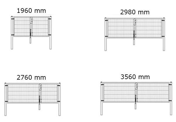 Doppelflügeltor 'Compact', inkl. Zubehör und Pfosten