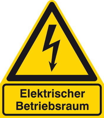 Elektrokennzeichnung / Warnkombischild, Elektrischer Betriebsraum