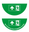 Boden-Sicherheitskennzeichen -Rettungsschild- aus PVC, selbstklebend, Rutschkl. R10, Halbkreis
